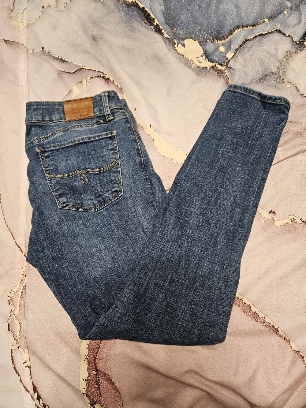 Lucky Brand Men's Skinny Jeans in Dark Blue Denim